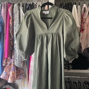 Never A Wallflower Dress in Muted Green